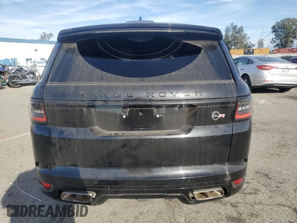 2018 Land Rover Range Rover Sport SVR with VIN SALWZ2SE8JA184175, listed as a Copart auction lot 85798834 with 39,755 mi miles and Salvage Title. Bid and sale history available at carsss.com. Image 6.