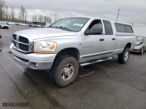 2006 Dodge Ram 3500 SLT with VIN 3D7LX38CX6G117779, listed as a Copart auction lot 43637885 with 187,875 mi miles and Salvage Title. Bid and sale history available at carsss.com. Image 1.