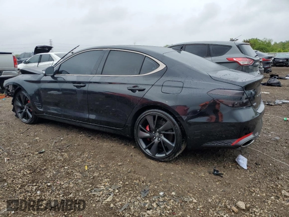 2022 Genesis G70 3.3T z VIN KMTG54TE0NU084384, wystawiony jako Copart lot #57788455 z przebiegiem 28 772 mil mil oraz Szkoda całkowita • Salvage title. Historia ofert i sprzedaży dostępna na DreamBid. Obrazek 2.
