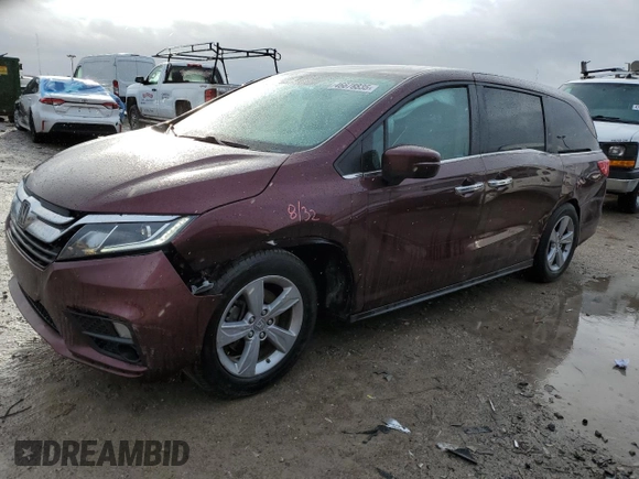 2019 Honda Odyssey EX with VIN 5FNRL6H51KB090958, listed as a Copart auction lot 46678835 with 95,664 mi miles and Salvage Title. Bid and sale history available at carsss.com. Image 1.