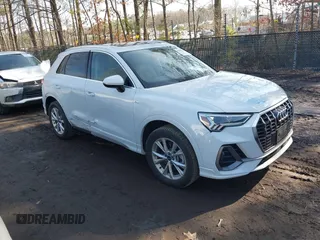 2023 Audi Q3 S line Premium with VIN WA1DECF30P1111460, listed as a IAAI auction lot 41676015 with 45,609 mi miles. Bid and sale history available at carsss.com. Image 1.