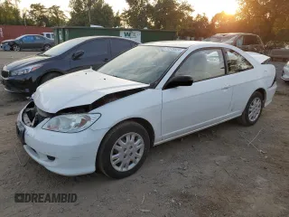 2005 Honda Civic Cpe LX with VIN 1HGEM225X5L073656, listed as a Copart auction lot 71573524 with 184,202 mi miles and Salvage Title. Bid and sale history available at carsss.com. Image 1.