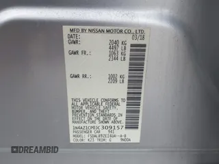 2018 Nissan LEAF SL with VIN 1N4AZ1CP0JC309157, listed as a IAAI auction lot 41902203 with 73,354 mi miles and . Bid and sale history available at DreamBid. Image 9.