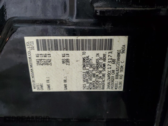 2012 Nissan Altima S with VIN 1N4AL2AP0CC173173, listed as a Copart auction lot 56213675 with 128,601 mi miles and Salvage Title. Bid and sale history available at DreamBid. Image 12.