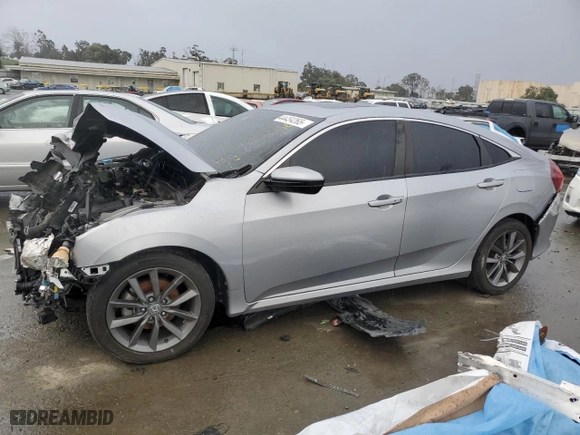 2019 Honda Civic Sedan EX-L with VIN 19XFC1F75KE216657, listed as a Copart auction lot 44454265 with 0 mi miles and Salvage Title. Bid and sale history available at carsss.com. Image 1.