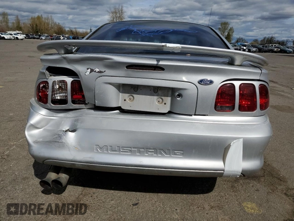 1998 Ford Mustang with VIN 1FAFP4041WF104623, listed as a Copart auction lot 50089825 with 189,313 mi miles and Salvage title. Bid and sale history available at DreamBid. Image 6.