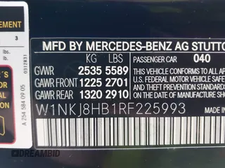 2024 Mercedes-Benz GLC with VIN W1NKJ8HB1RF225993, listed as a IAAI auction lot 41932121 with 6,563 mi miles. Bid and sale history available at carsss.com. Image 9.