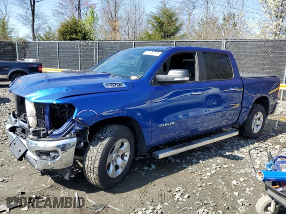 2019 Ram 1500 Big Horn/Lone Star with VIN 1C6SRFFT1KN849828, listed as a Copart auction lot 51136285 with 88,077 mi miles and Salvage Title. Bid and sale history available at carsss.com. Image 1.