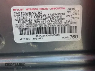 2016 Mitsubishi Outlander SE with VIN JA4AZ3A30GZ000679, listed as a Copart auction lot 61817885 with 81,316 mi miles and Salvage title. Bid and sale history available at DreamBid. Image 13.