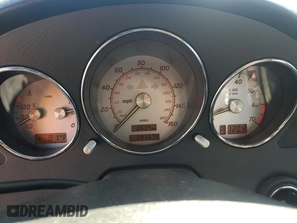 2004 Mercedes-Benz SLK-Class with VIN WDBKK65F74F304950, listed as a Copart auction lot 46674125 with 91,574 mi miles and Salvage Title. Bid and sale history available at carsss.com. Image 9.