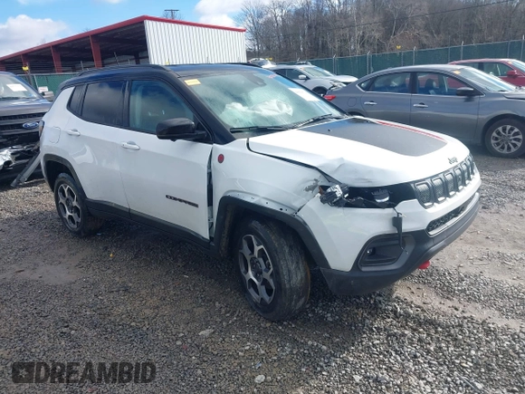 2022 Jeep Compass Trailhawk z VIN 3C4NJDDB7NT226018, wystawiony jako IAAI lot #40929794 z przebiegiem 25 702 mil mil oraz . Historia ofert i sprzedaży dostępna na DreamBid. Obrazek 1.