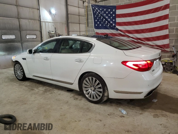 2015 Kia K900 Premium z VIN KNALU4D45F6025114, wystawiony jako Copart lot #56259234 z przebiegiem 144 253 mil mil oraz Szkoda całkowita • Salvage title. Historia ofert i sprzedaży dostępna na DreamBid. Obrazek 2.