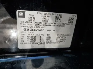 2014 Chevrolet Silverado 1500 LTZ with VIN 1GCVKSEC8EZ156725, listed as a Copart auction lot 43711365 with 127,224 mi miles and Salvage Title. Bid and sale history available at DreamBid. Image 12.