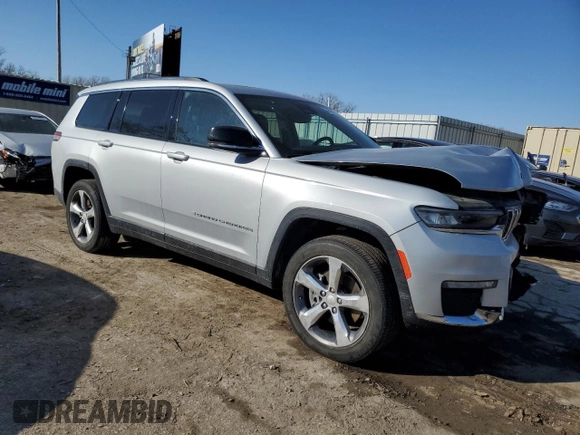 2021 Jeep Grand Cherokee Limited with VIN 1C4RJKBG5M8118501, listed as a Copart auction lot 42408115 with 117,939 mi miles and Salvage Title. Bid and sale history available at DreamBid. Image 4.