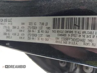 2019 Ram 1500 Big Horn z VIN 1C6SRFFTXKN524482, wystawiony jako IAAI lot #42012837 z przebiegiem 117 176 mil mil oraz . Historia ofert i sprzedaży dostępna na DreamBid. Obrazek 9.