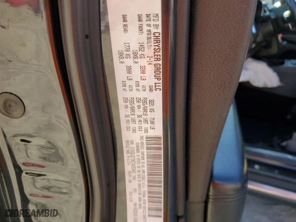 2014 Dodge Durango Limited with VIN 1C4SDJDT9EC425343, listed as a Copart auction lot 77209554 with 0 mi miles and Salvage Title. Bid and sale history available at carsss.com. Image 15.