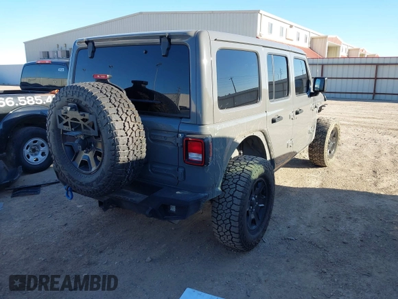 2018 Jeep Wrangler Unlimited Sahara with VIN 1C4HJXEG8JW239535, listed as a IAAI auction lot 41711596 with 85,675 mi miles. Bid and sale history available at carsss.com. Image 4.