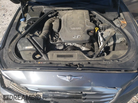 2015 Hyundai Genesis 3.8L with VIN KMHGN4JE0FU071228, listed as a Copart auction lot 52076305 with 34,557 mi miles and Salvage Title. Bid and sale history available at DreamBid. Image 11.