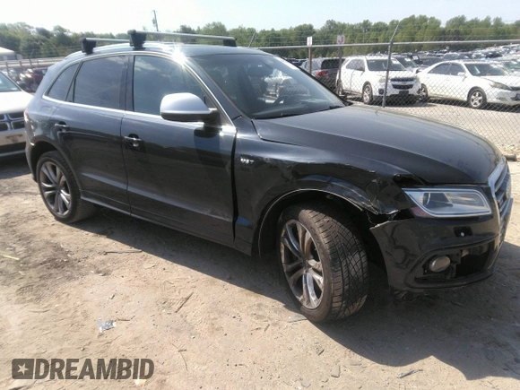 2014 Audi SQ5 Premium Plus with VIN WA1CGAFP6EA037813, listed as a IAAI auction lot 42058246 with 104,623 mi miles and . Bid and sale history available at DreamBid. Image 1.