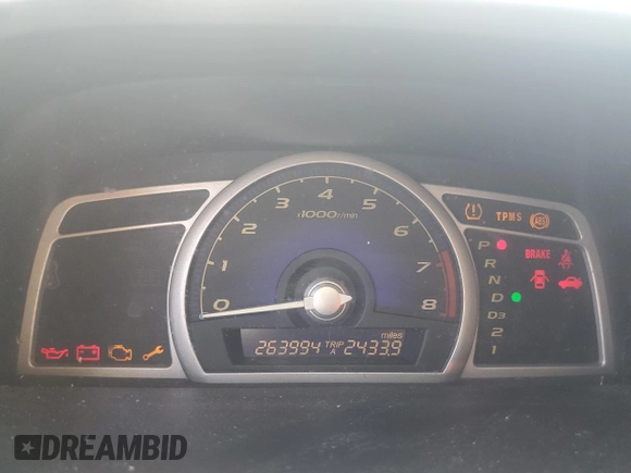 2008 Honda Civic LX with VIN 1HGFA16528L016129, listed as a Copart auction lot 55176215 with 263,994 mi miles and Clean Title. Bid and sale history available at DreamBid. Image 9.