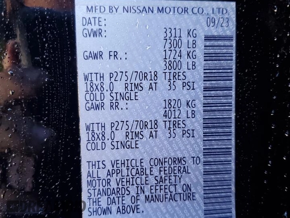 2024 Nissan Titan Pro-4X z VIN 1N6AA1ED8RN104641, wystawiony jako Copart lot #83624614 z przebiegiem 19 065 mil mil oraz Szkoda całkowita • Salvage title. Historia ofert i sprzedaży dostępna na DreamBid. Obrazek 13.