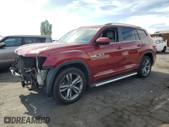2018 Volkswagen Atlas SEL with VIN 1V2RR2CAXJC598898, listed as a Copart auction lot 58301435 with 80,162 mi miles and Salvage title. Bid and sale history available at DreamBid. Image 1.