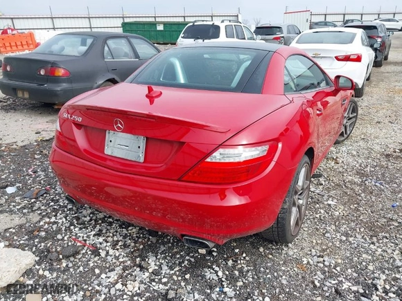 2013 Mercedes-Benz SLK-Class SLK 250 with VIN WDDPK4HAXDF064844, listed as a IAAI auction lot 41238237 with 61,180 mi miles. Bid and sale history available at carsss.com. Image 4.