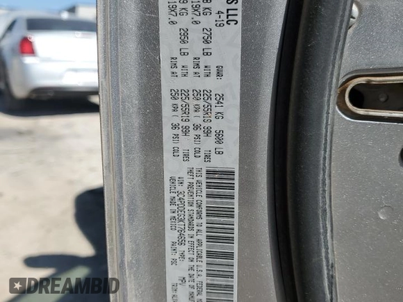 2019 Dodge Journey GT with VIN 3C4PDDEG3KT764656, listed as a Copart auction lot 56748535 with 171,427 mi miles and Salvage title. Bid and sale history available at DreamBid. Image 14.