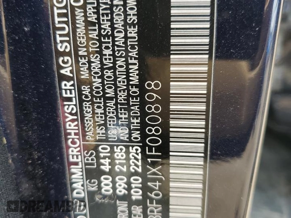 2001 Mercedes-Benz C 320 with VIN WDBRF64JX1F080898, listed as a Copart auction lot 55678364 with Not Provided miles and Clean Title. Bid and sale history available at DreamBid. Image 12.
