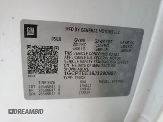 2018 Chevrolet Colorado 4WD ZR2 with VIN 1GCPTEE18J1290987, listed as a Copart auction lot 43044365 with 93,142 mi miles and Salvage Title. Bid and sale history available at carsss.com. Image 12.