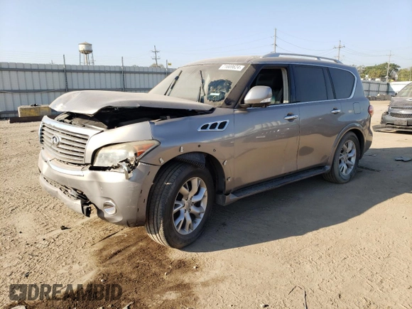 2012 Infiniti QX56 8-passenger with VIN JN8AZ2ND8C9715162, listed as a Copart auction lot 71669624 with 0 mi miles and Salvage Title. Bid and sale history available at carsss.com. Image 1.