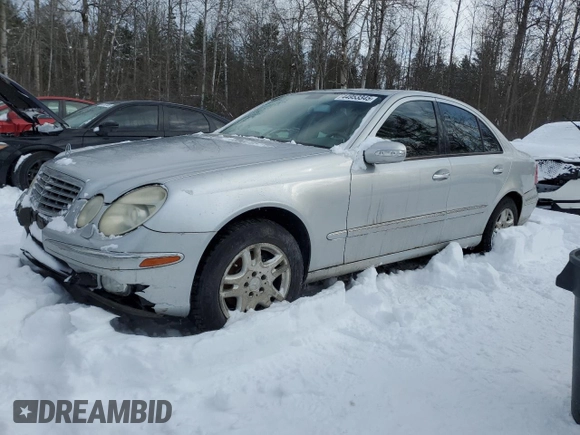 2003 Mercedes-Benz E-Class 3.2L with VIN WDBUF65J43A080257, listed as a Copart auction lot 44953345 with 257,848 mi miles and Clean Title. Bid and sale history available at carsss.com. Image 1.