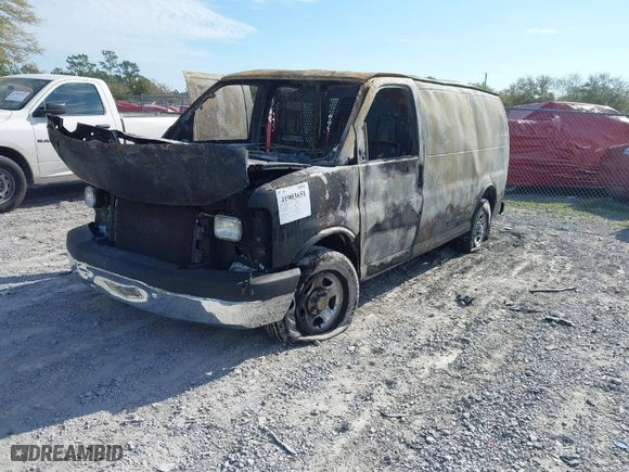 2008 Chevrolet Express Cargo Van with VIN 1GCFG15X381178606, listed as a IAAI auction lot 41903651 with 1 mi miles. Bid and sale history available at carsss.com. Image 2.