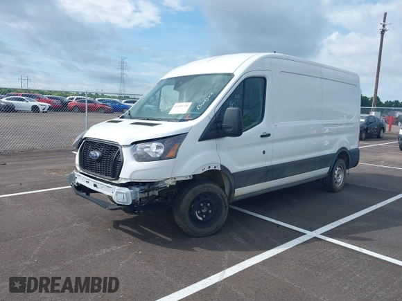 2022 Ford Transit Cargo with VIN 1FTBR1C83NKA81478, listed as a IAAI auction lot 42491735 with 12,902 mi miles and . Bid and sale history available at DreamBid. Image 2.