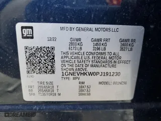 2023 Chevrolet Traverse LT Leather with VIN 1GNEVHKW0PJ191230, listed as a Copart auction lot 86304414 with 54,511 mi miles and Salvage Title. Bid and sale history available at carsss.com. Image 13.