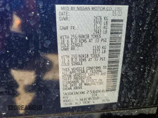 2022 Nissan Pathfinder S with VIN 5N1DR3ACXNC256066, listed as a Copart auction lot 45405115 with 28,851 mi miles and Salvage title. Bid and sale history available at DreamBid. Image 13.