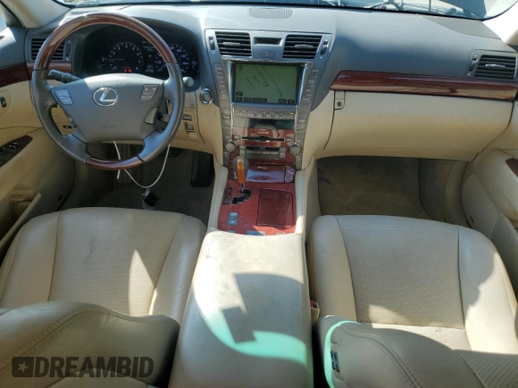 2007 Lexus LS 460 with VIN JTHBL46F975036722, listed as a Copart auction lot 60193615 with 172,623 mi miles and Salvage title. Bid and sale history available at DreamBid. Image 8.