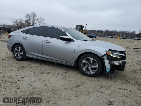 2019 Honda Insight EX with VIN 19XZE4F55KE018247, listed as a Copart auction lot 49000725 with 74,224 mi miles and Salvage Title. Bid and sale history available at carsss.com. Image 4.