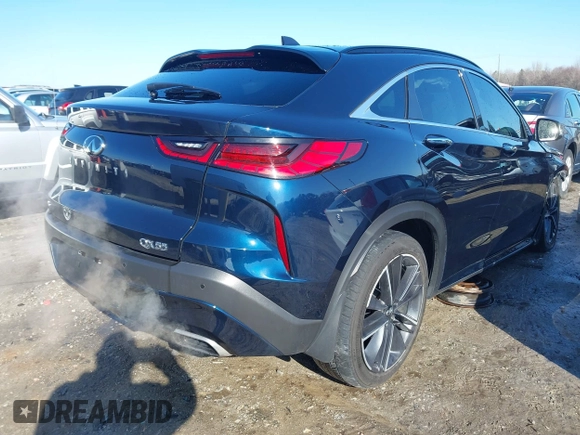 2022 Infiniti QX55 Luxe z VIN 3PCAJ5J3XNF101207, wystawiony jako IAAI lot #41640434 z przebiegiem 46 932 mil mil oraz . Historia ofert i sprzedaży dostępna na DreamBid. Obrazek 4.