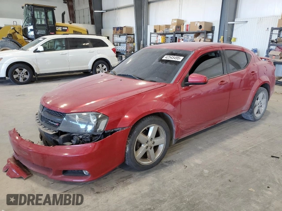 2012 Dodge Avenger SXT Plus with VIN 1C3CDZEG5CN185962, listed as a Copart auction lot 42545495 with 188,399 mi miles and Salvage Title. Bid and sale history available at carsss.com. Image 1.