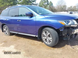 2017 Nissan Pathfinder S with VIN 5N1DR2MN5HC677480, listed as a IAAI auction lot 41730478 with 73,219 mi miles. Bid and sale history available at carsss.com. Image 1.