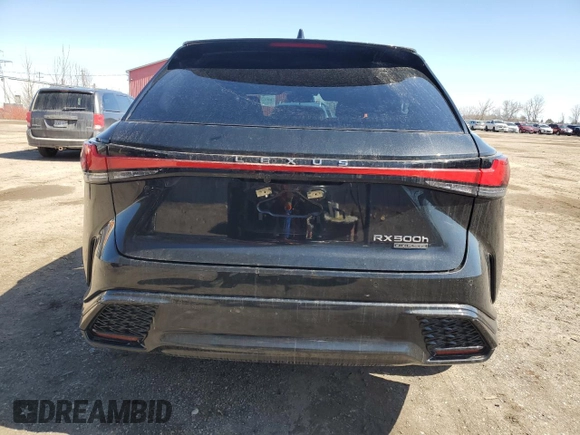 2023 Lexus RX 500h F Sport Performance with VIN 2T2BCMEA8PC009131, listed as a Copart auction lot 50300645 with 38,944 mi miles and Salvage title. Bid and sale history available at DreamBid. Image 6.