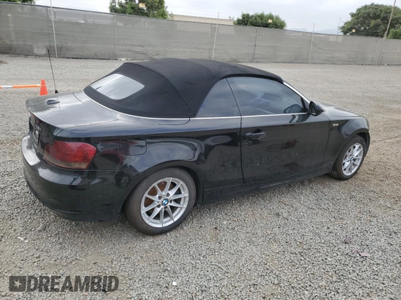2010 BMW 1 Series 128i with VIN WBAUN1C58AVH82133, listed as a Copart auction lot 63510573 with Not provided miles and Salvage title. Bid and sale history available at DreamBid. Image 3.