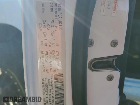 2015 Ram 1500 Tradesman with VIN 1C6RR7KMXFS745543, listed as a Copart auction lot 74870204 with 152,268 mi miles and Salvage title. Bid and sale history available at DreamBid. Image 14.