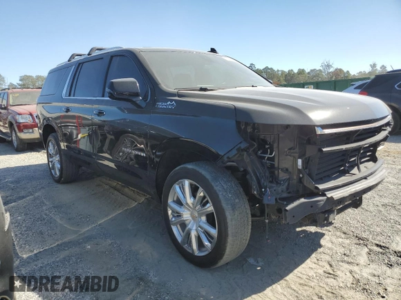 2022 Chevrolet Suburban High Country with VIN 1GNSKGKL3NR199753, listed as a Copart auction lot 75848294 with 44,486 mi miles and Salvage Title. Bid and sale history available at DreamBid. Image 4.