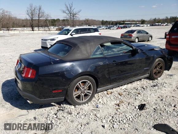 2012 Ford Mustang V6 with VIN 1ZVBP8EM1C5212795, listed as a Copart auction lot 49974445 with 105,197 mi miles and Salvage Title. Bid and sale history available at carsss.com. Image 3.