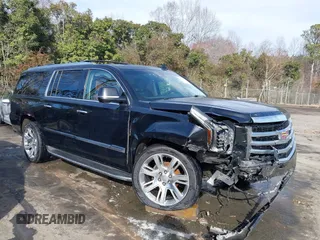 2017 Cadillac Escalade ESV Luxury with VIN 1GYS4HKJ4HR156593, listed as a IAAI auction lot 41589753 with 150,685 mi miles and . Bid and sale history available at DreamBid. Image 1.