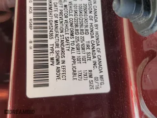2016 Honda CR-V EX-L with VIN 2HKRM3H71GH524365, listed as a Copart auction lot 49583335 with 85,804 mi miles and Salvage Title. Bid and sale history available at carsss.com. Image 13.