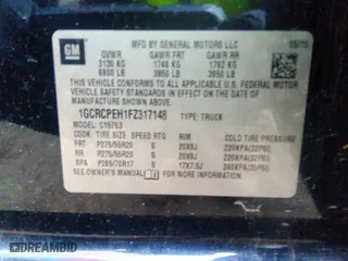 2015 Chevrolet Silverado 1500 LS with VIN 1GCRCPEH1FZ317148, listed as a IAAI auction lot 41375897 with 162,655 mi miles. Bid and sale history available at carsss.com. Image 9.