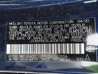 2020 Toyota Mirai with VIN JTDBVRBDXLA008183, listed as a IAAI auction lot 42492101 with 28,969 mi miles and . Bid and sale history available at DreamBid. Image 9.